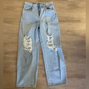 Light Blue Distressed Women's Jeans